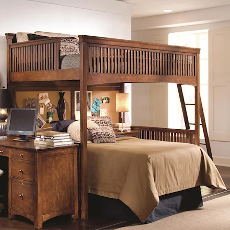 Twin Lofted Bed with Slat End Panels